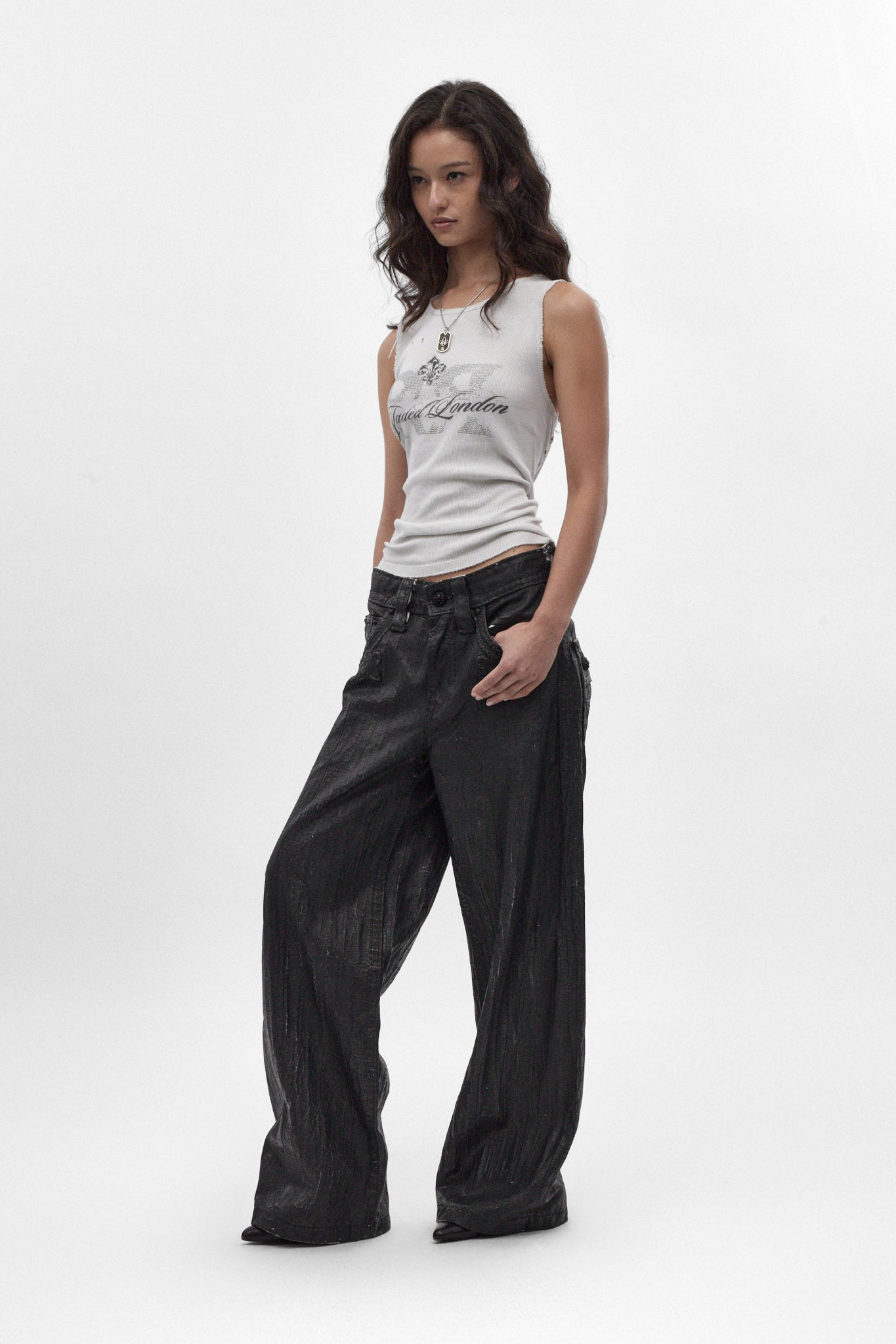 Colossus jeans, By Jaded London in Black Coating (W)