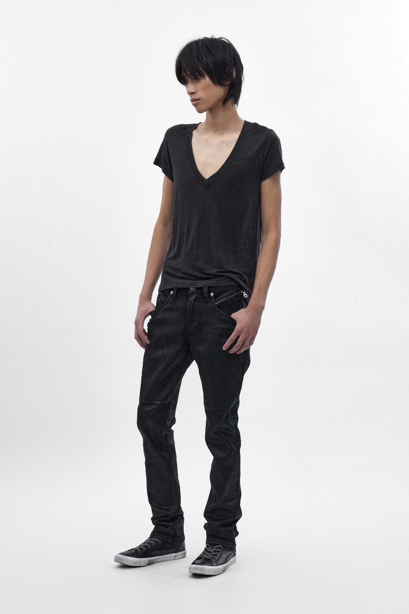 Huey Slim Jeans in Black Coating