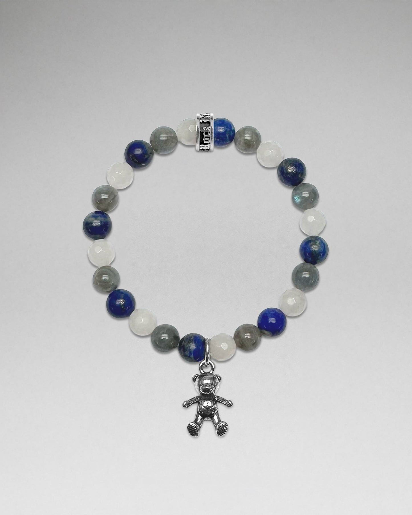 Beaded Bracelet W/ Bear Dangle Charm (8mm)