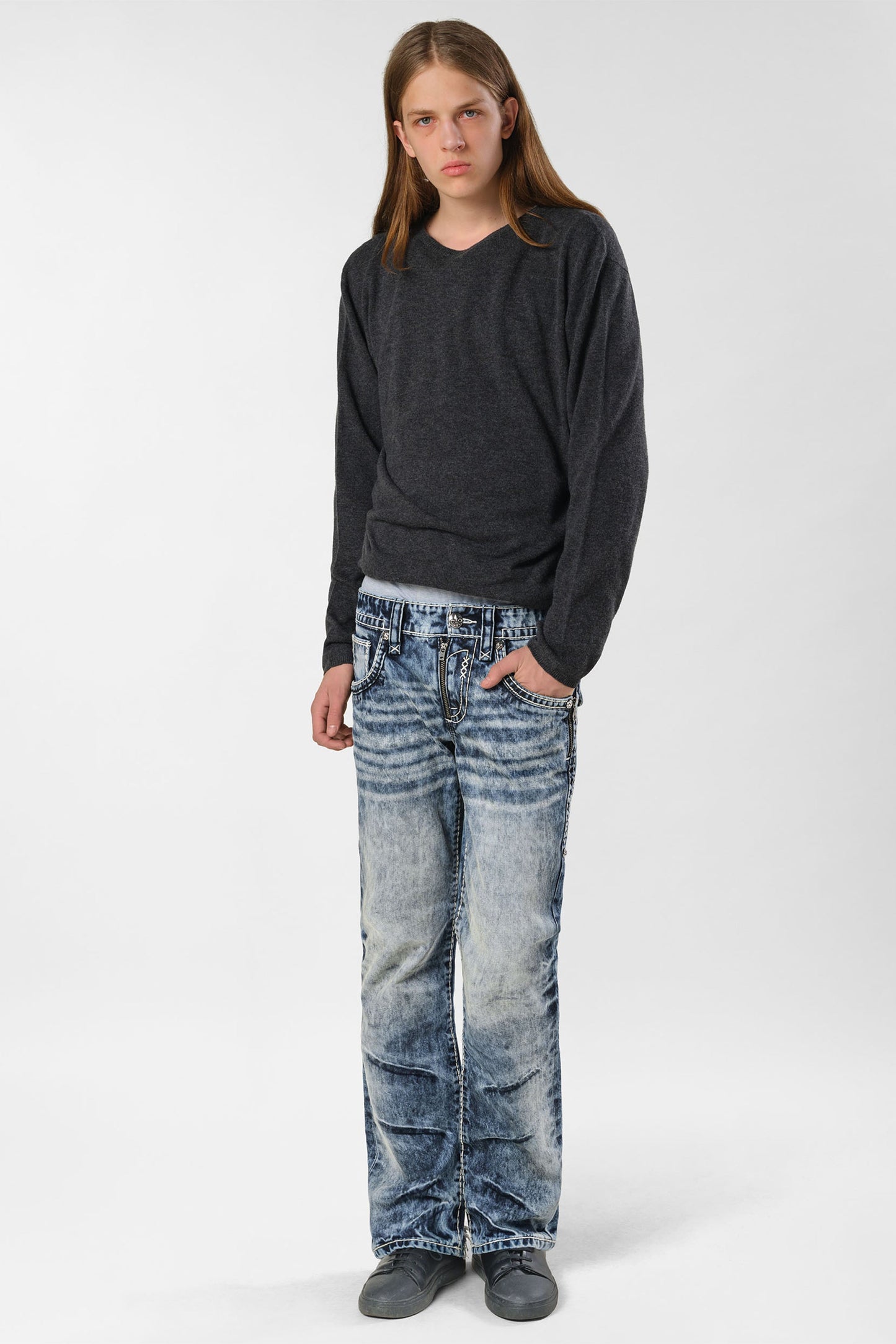 Racer X Rock Revival® Bleach Slim Denim