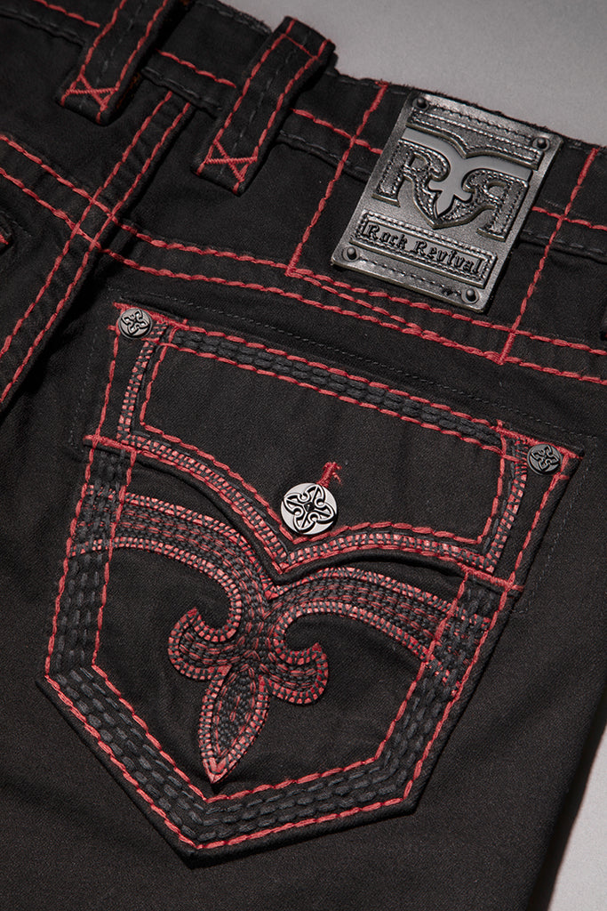 Arther Straight in Black on Red