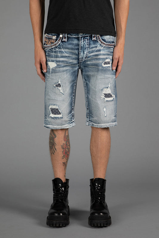 Baxter Denim Shorts in Medium Blue