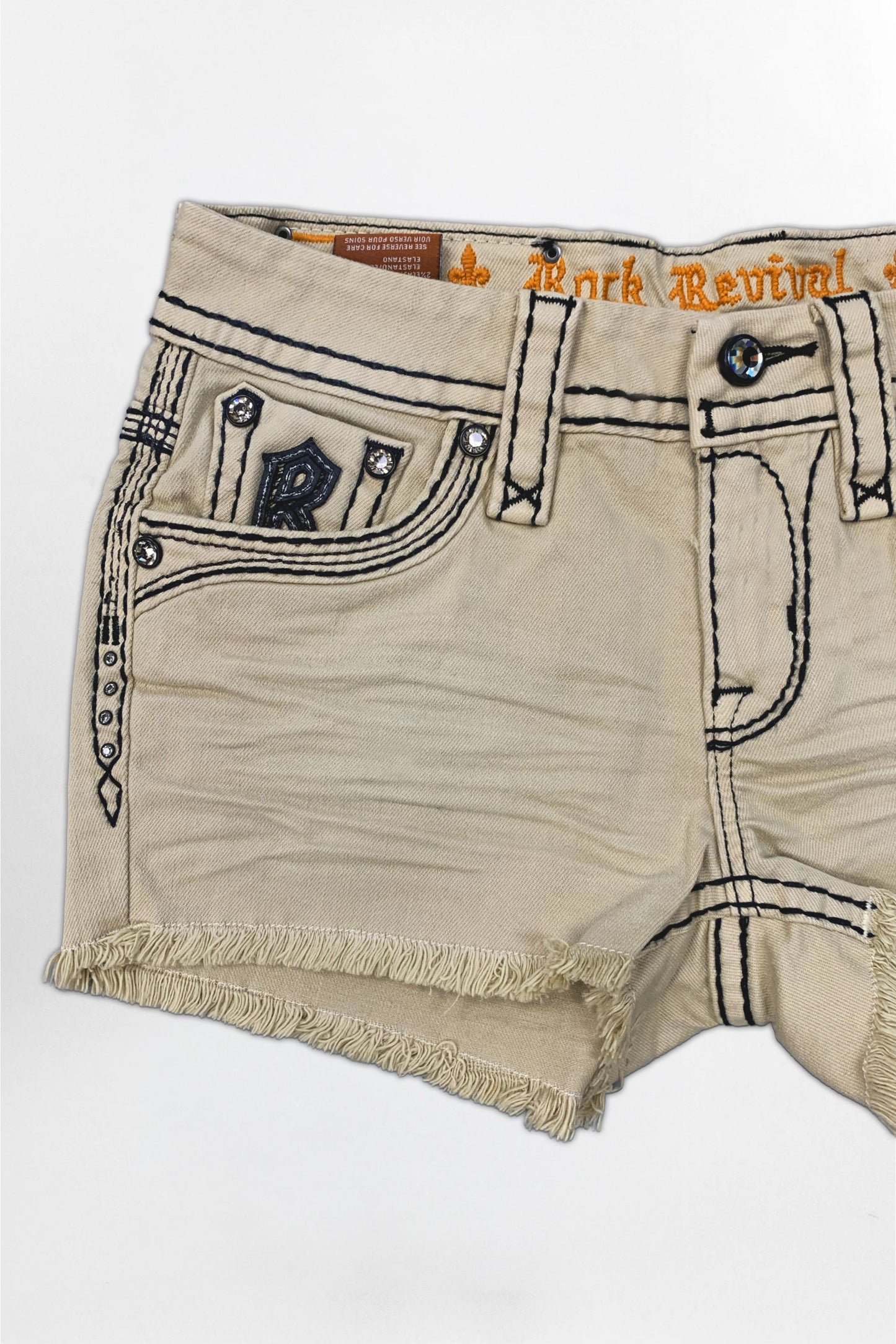 Fenni Denim Shorts in Light Beige