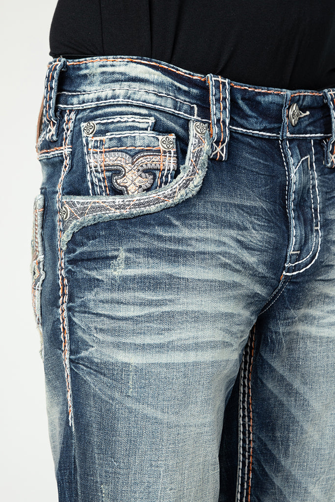 Zaid In Dark Blue Bootcut Jeans