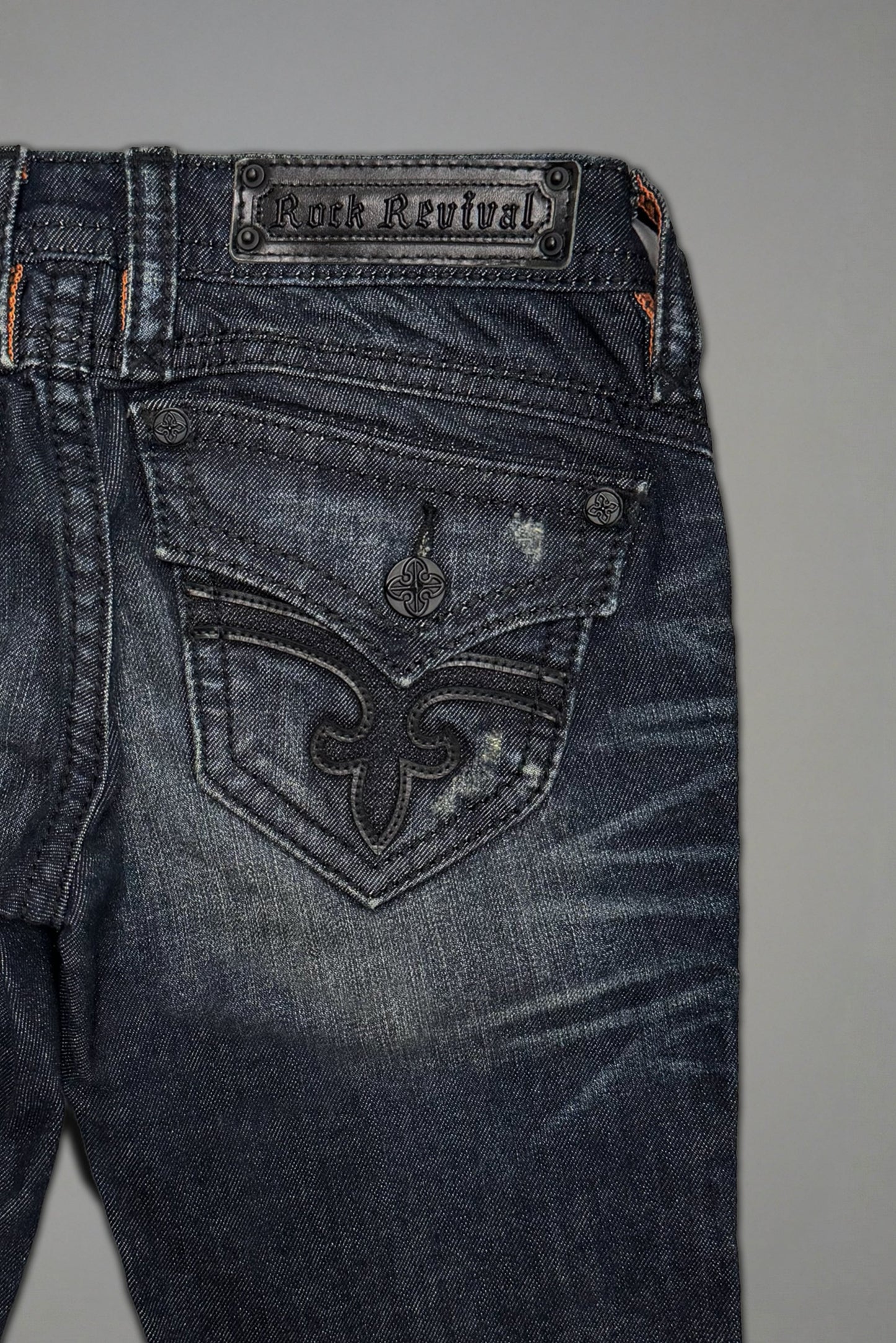 Gwen Super Low-Rise Bootcut Jeans in Dark Blue II