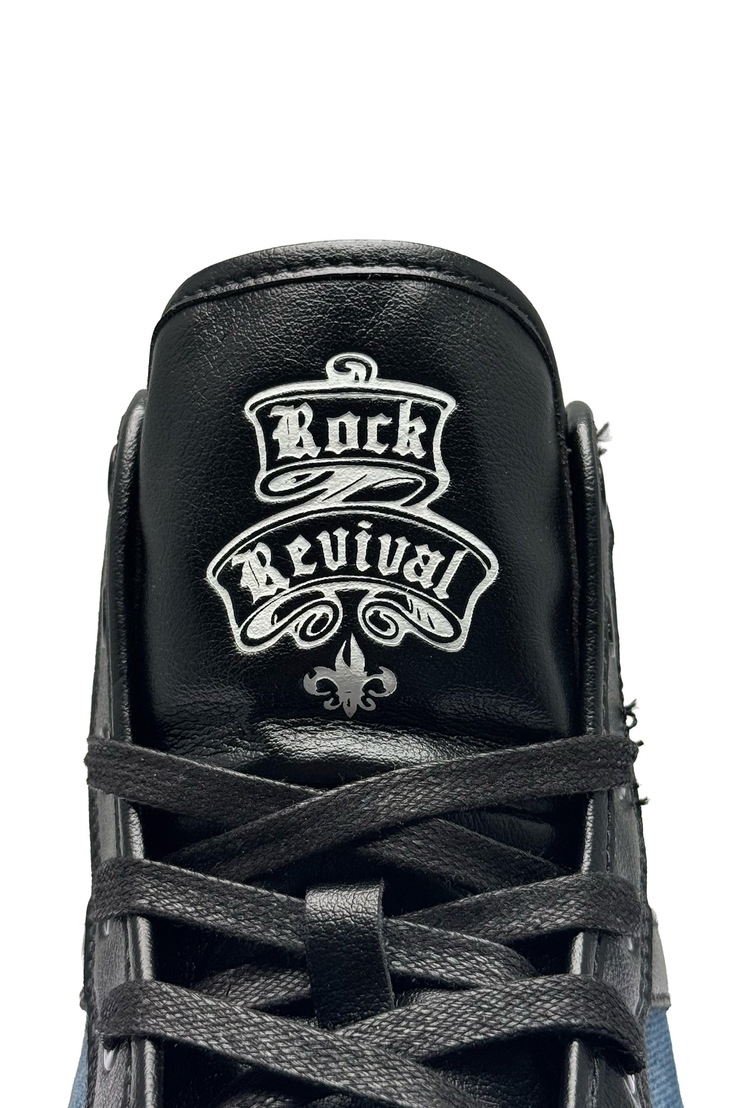 Rock Revival Hi-Top Sneakers in Blue Denim