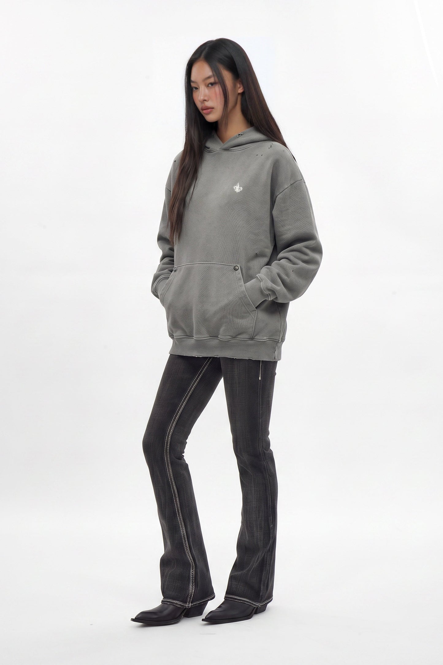 Rock Essential Hoodie in Gray (W)