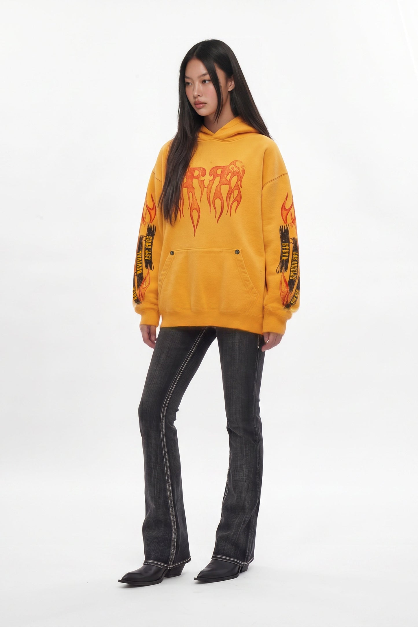 Molten Script Hoodie in Yellow (W)