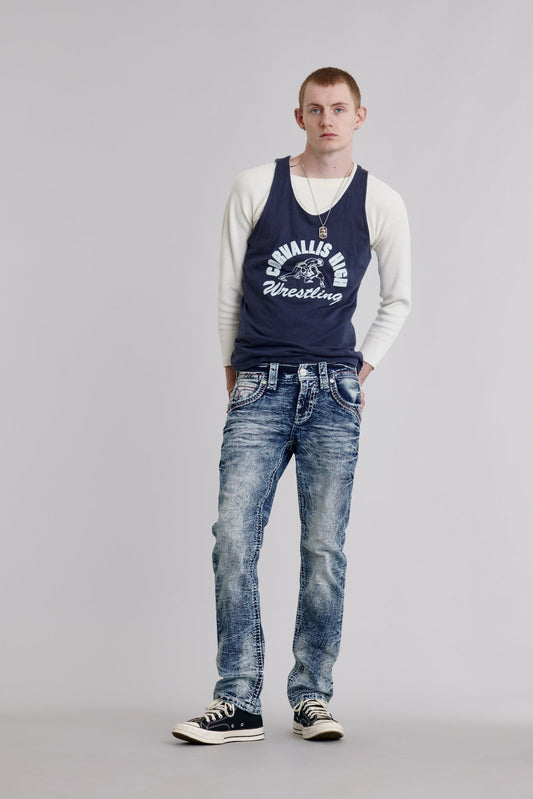 Jonathan Straight Jeans in Medium Blue
