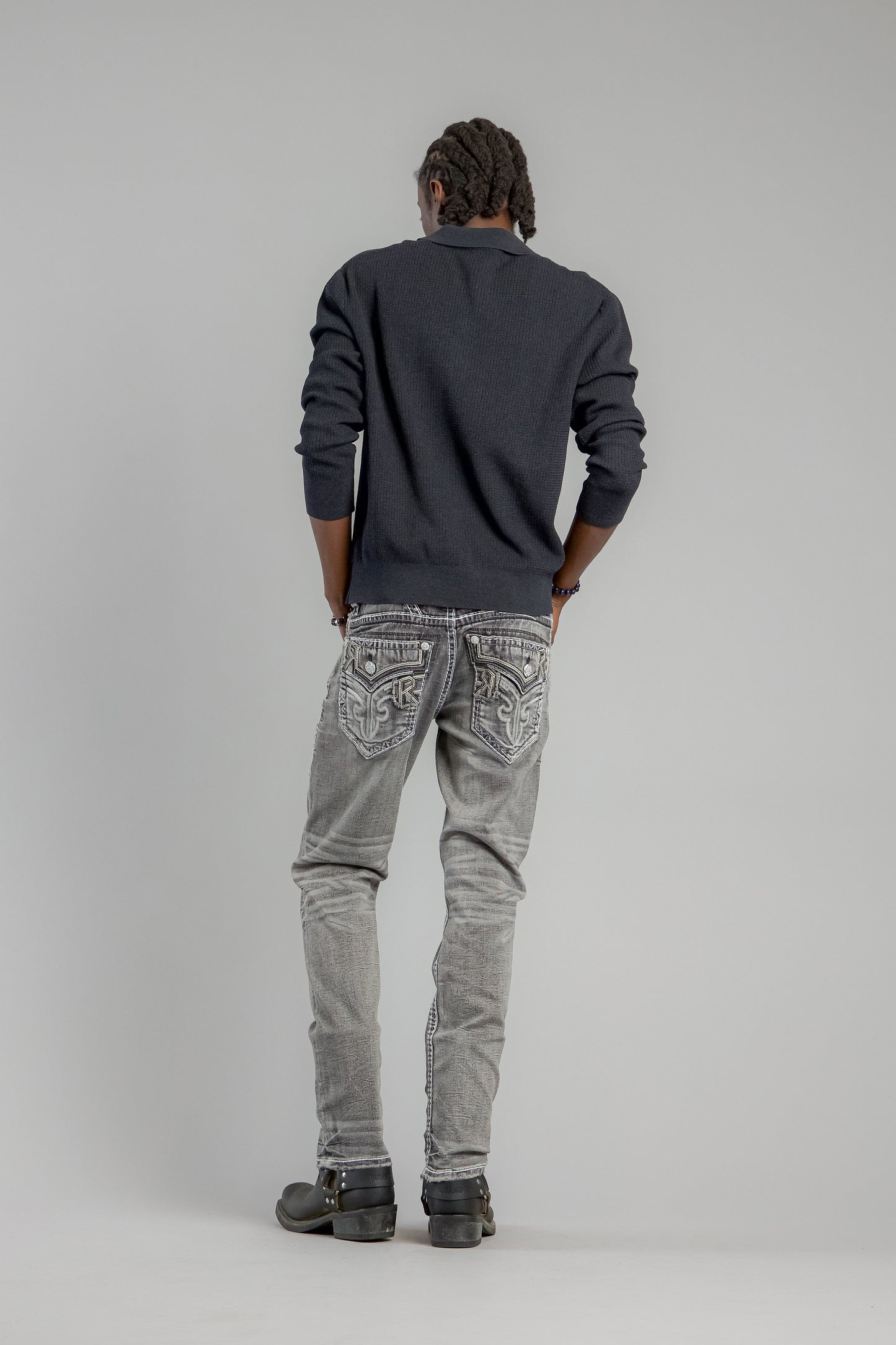 Jailin Straight Jeans in Dark Gray
