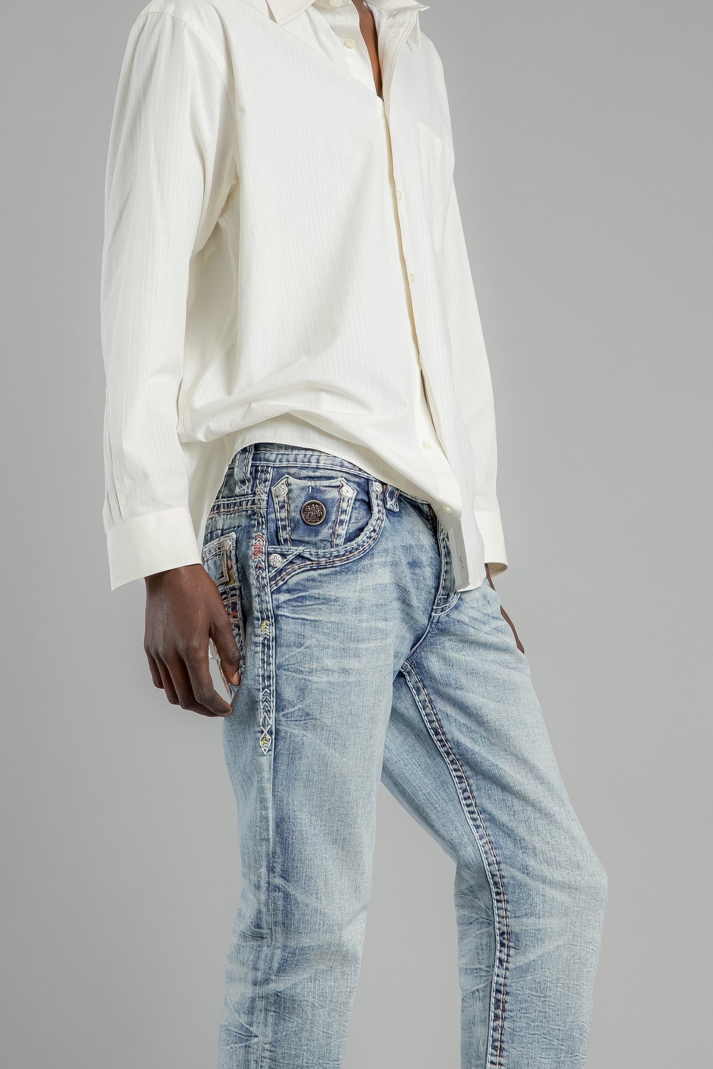 Justice Straight Jeans in Light Blue