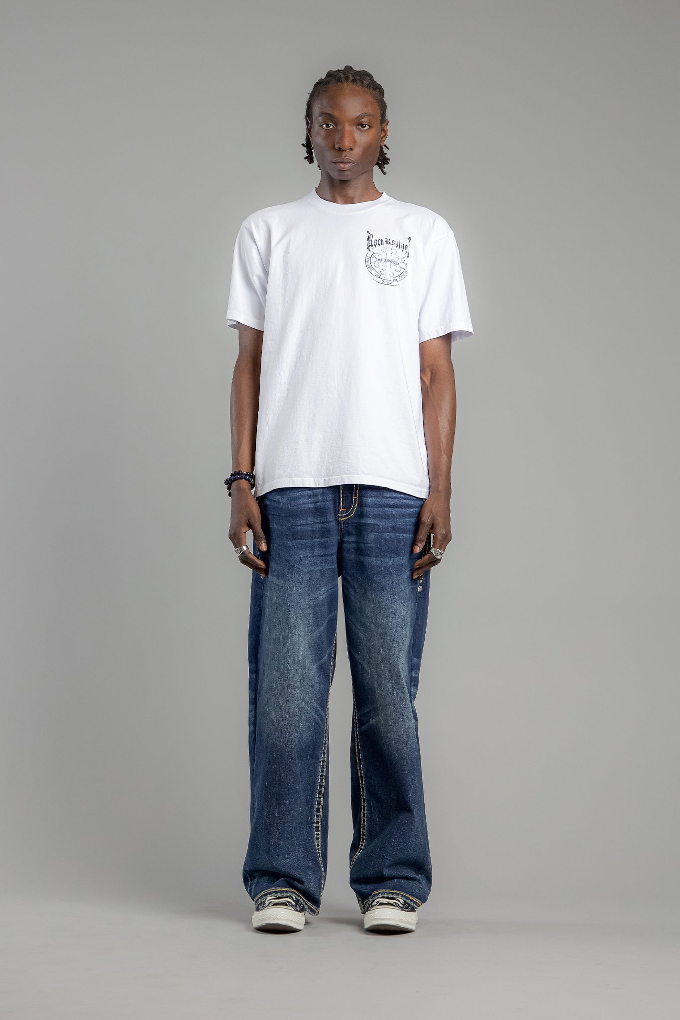 Baroque Cross Graphic Tee in White