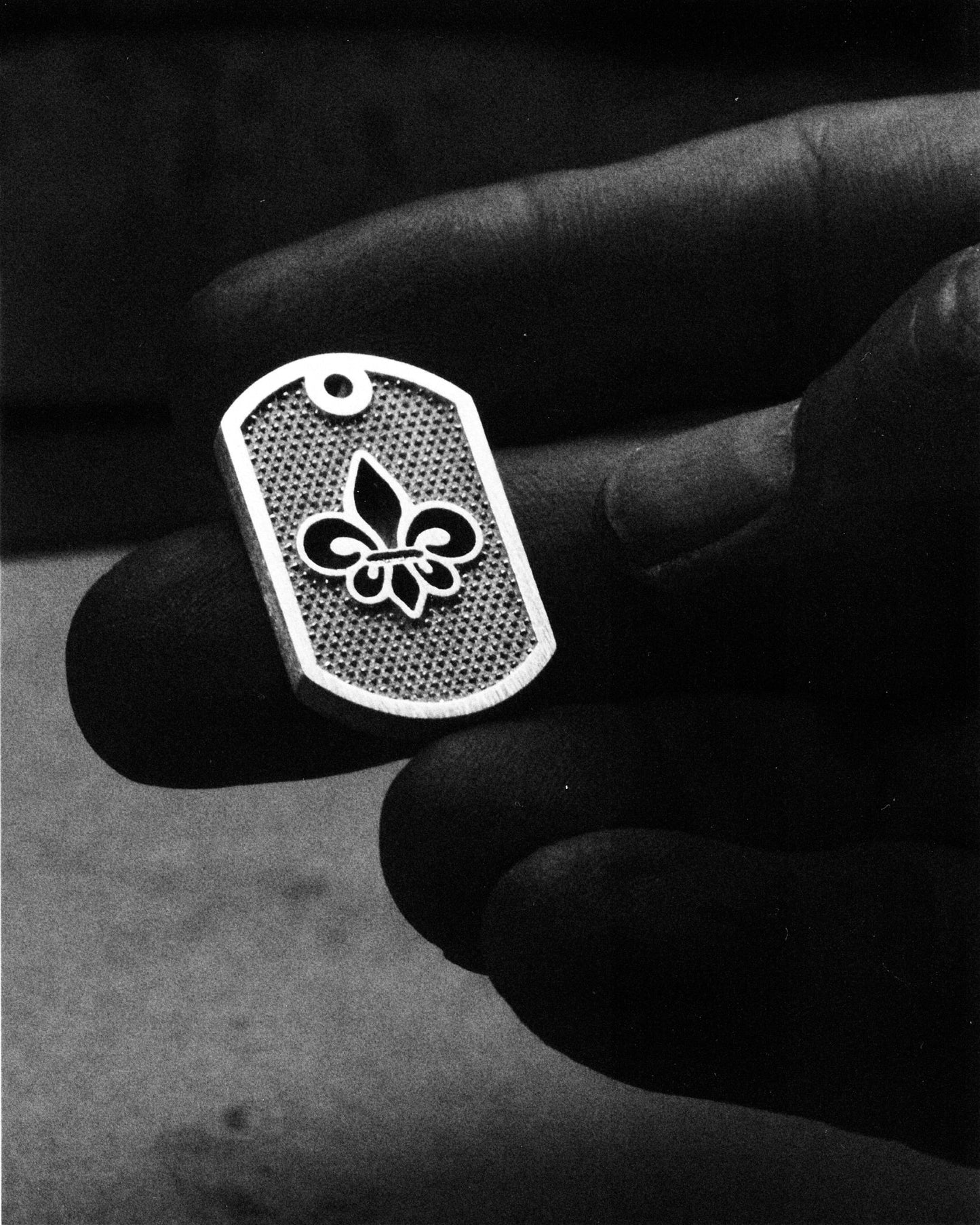 Fleur De Lis Dog Tag Cut Out Necklace