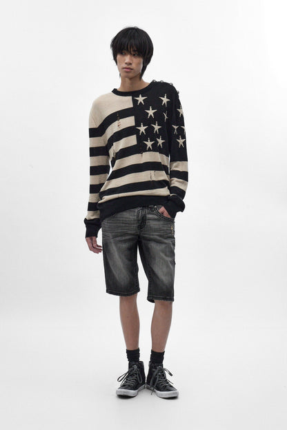 Adan Denim Shorts in Vintage Black