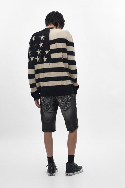Adan Denim Shorts in Vintage Black