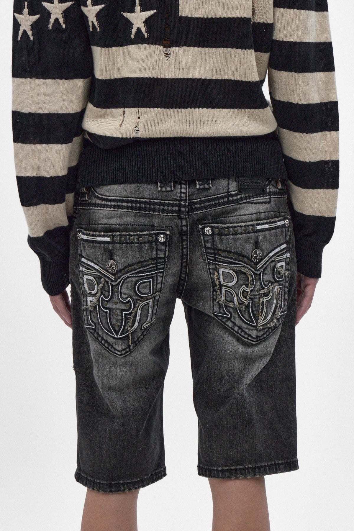 Adan Denim Shorts in Vintage Black