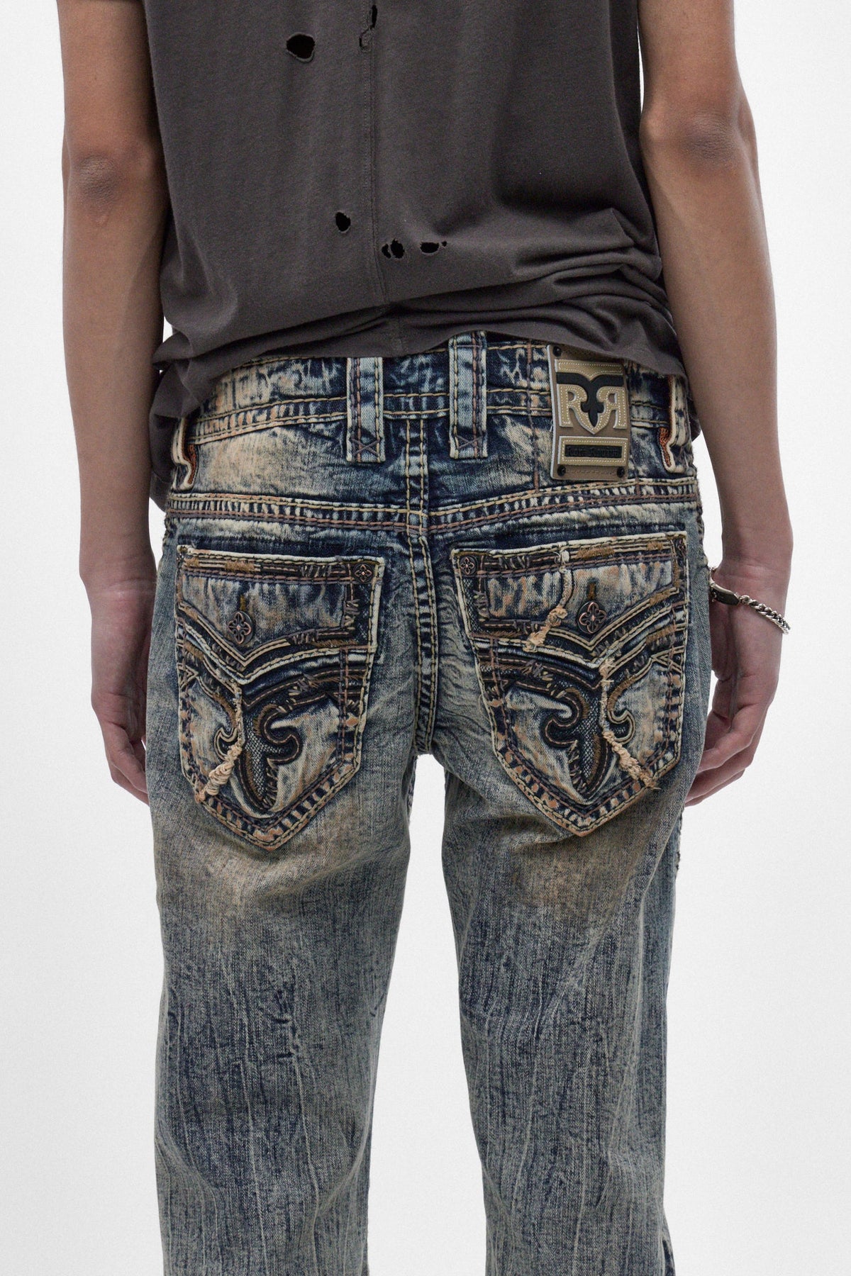 Alistair Slim Bootcut Jeans in Acid Blue