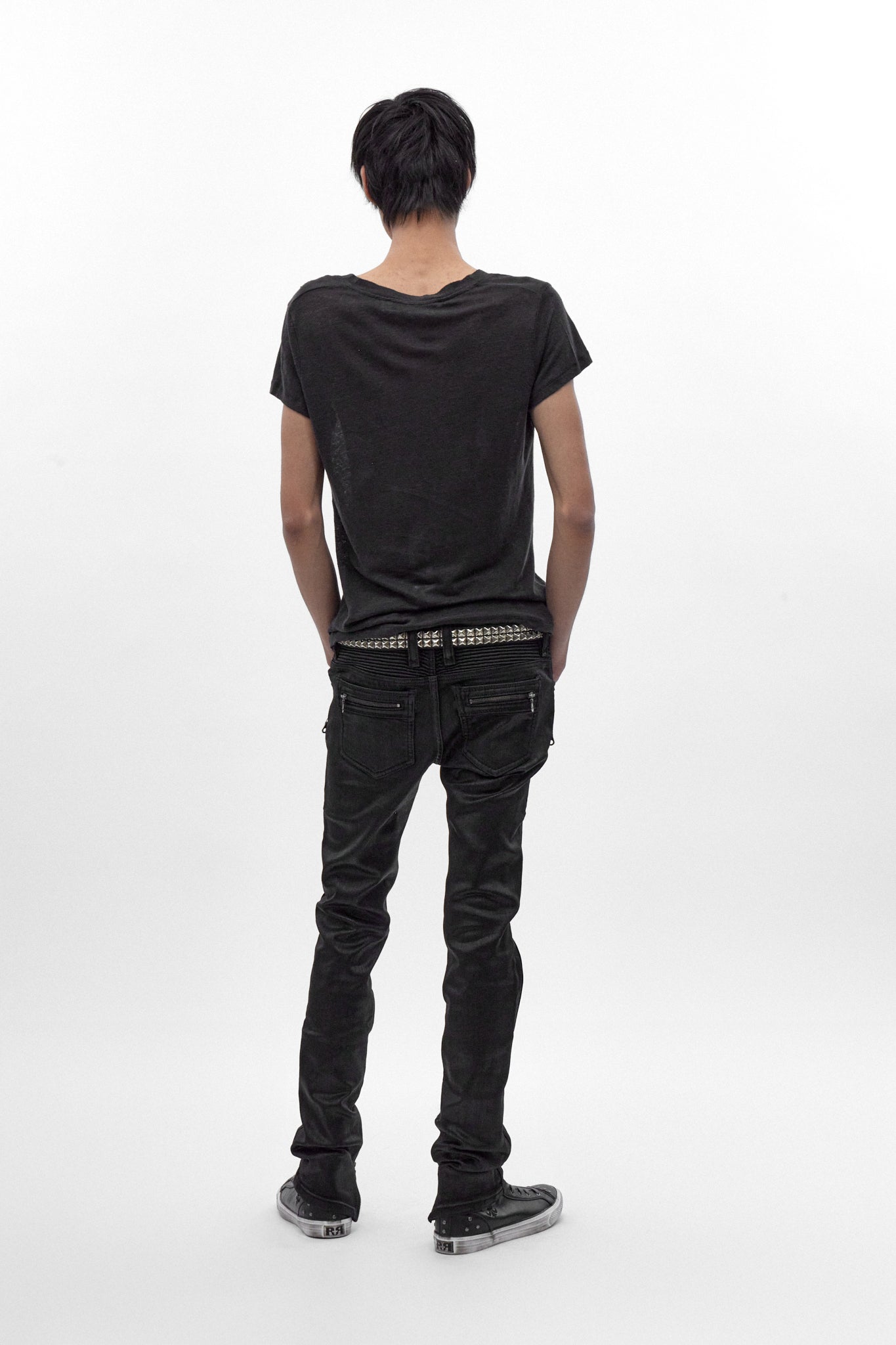 Camille Low-Rise Skinny in Black Coating