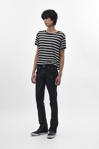 Charlie Slim Jeans in Black Coating on Black