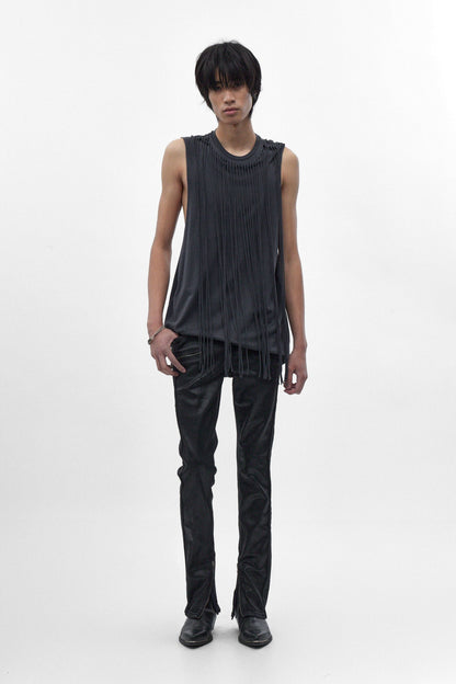 Charlie Slim Jeans in Black Coating on Denim