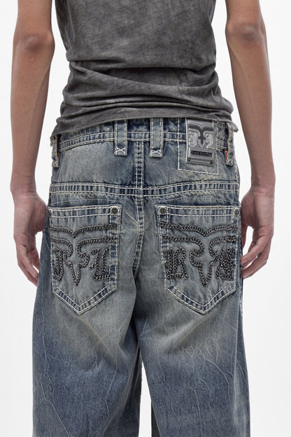 Colossus Jeans, By Jaded London in Medium Blue (M)
