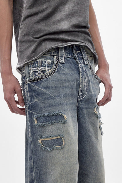 Colossus Jeans, By Jaded London in Medium Blue (M)