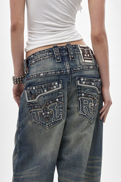 Colossus jeans, By Jaded London in Dark Blue (W)