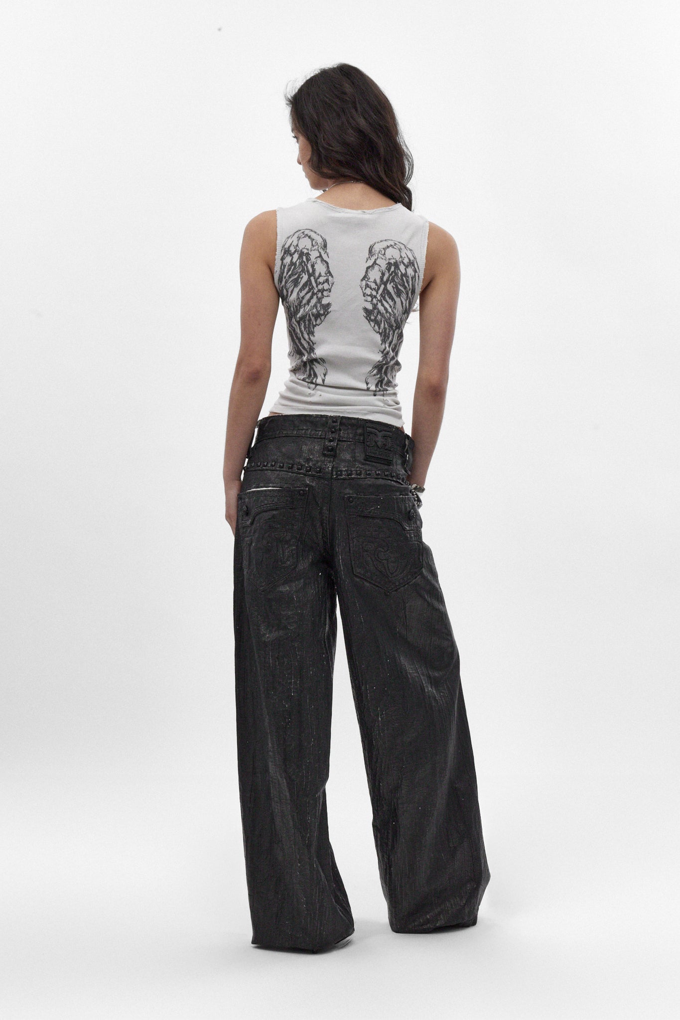 Colossus jeans, By Jaded London in Black Coating (W)