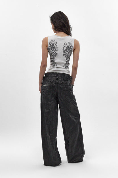 Colossus jeans, By Jaded London in Black Coating (W)