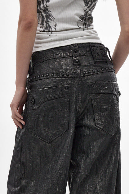 Colossus jeans, By Jaded London in Black Coating (W)