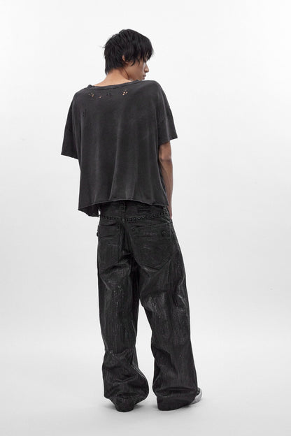 Colossus jeans, By Jaded London in Black Coating (M)