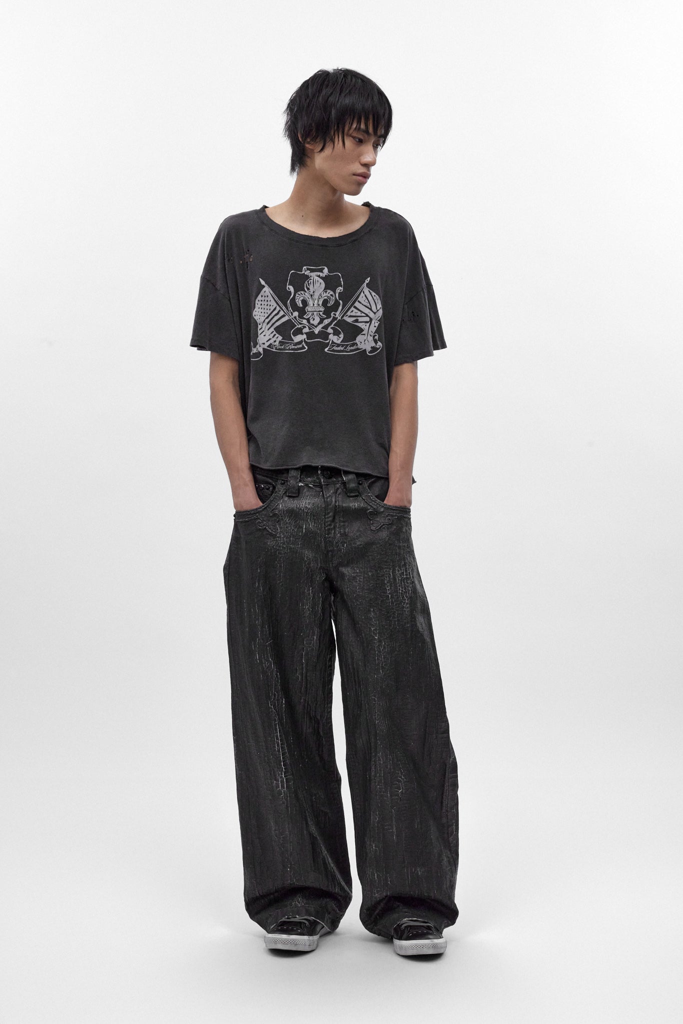 Colossus jeans, By Jaded London in Black Coating (M)