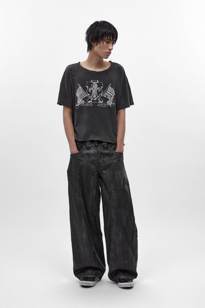 Colossus jeans, By Jaded London in Black Coating (M)