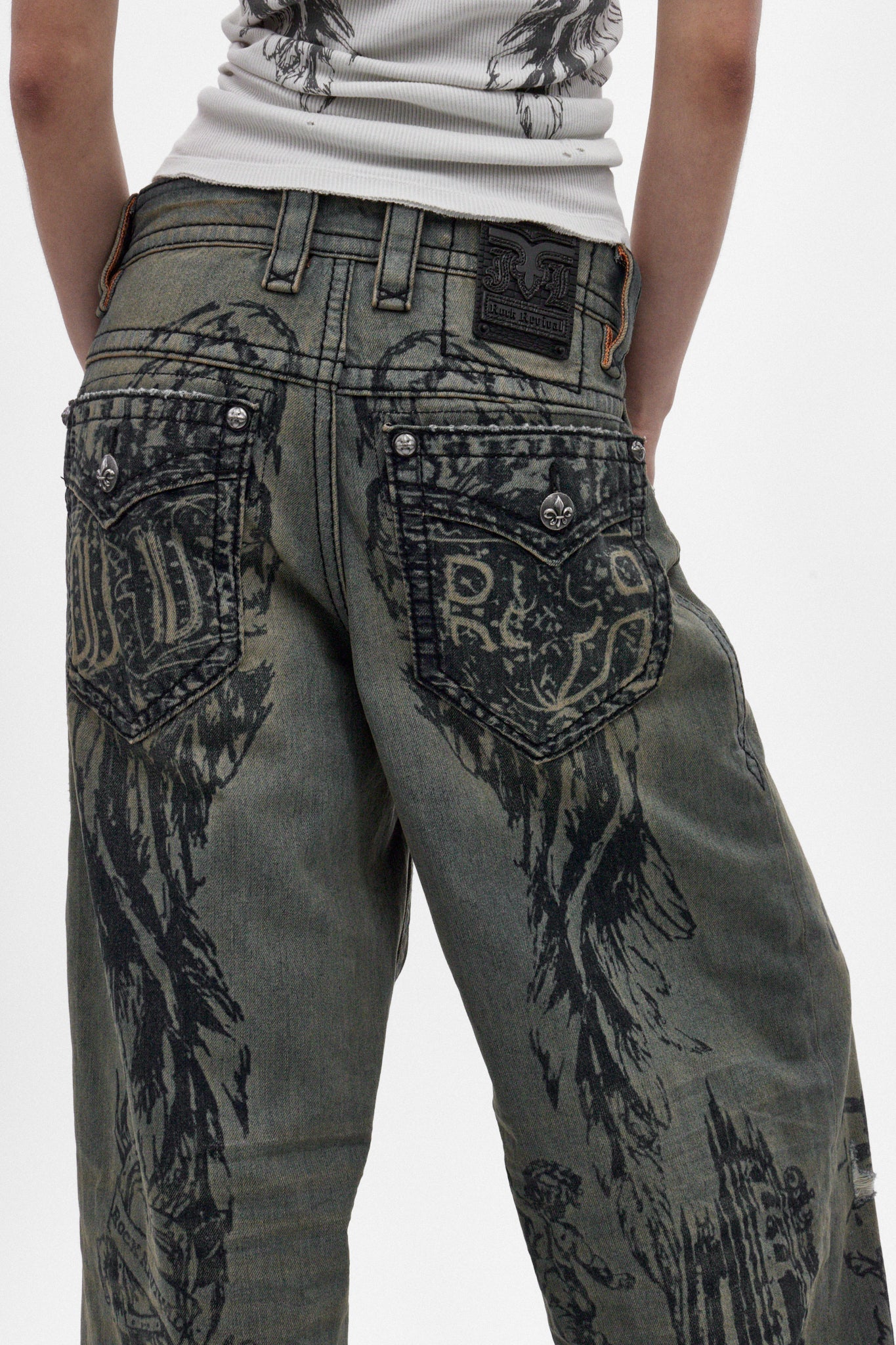 Rock Revival by Jaded London Colossus Jeans in Vintage Blue (W)