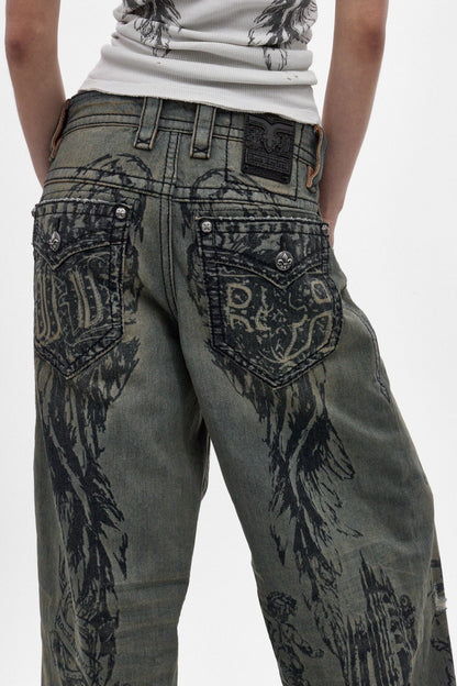 Rock Revival by Jaded London Colossus Jeans in Vintage Blue (W)