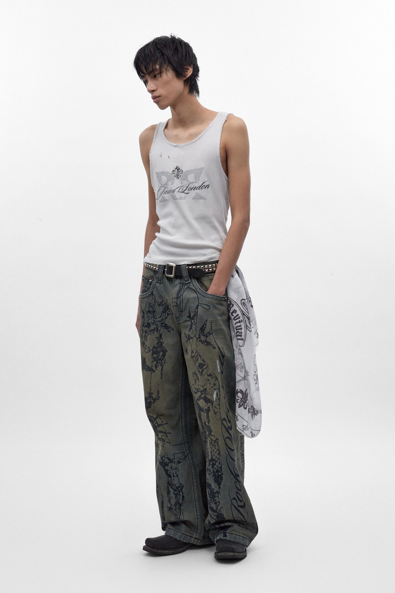 Rock Revival by Jaded London Colossus Jeans in Vintage Blue (M)