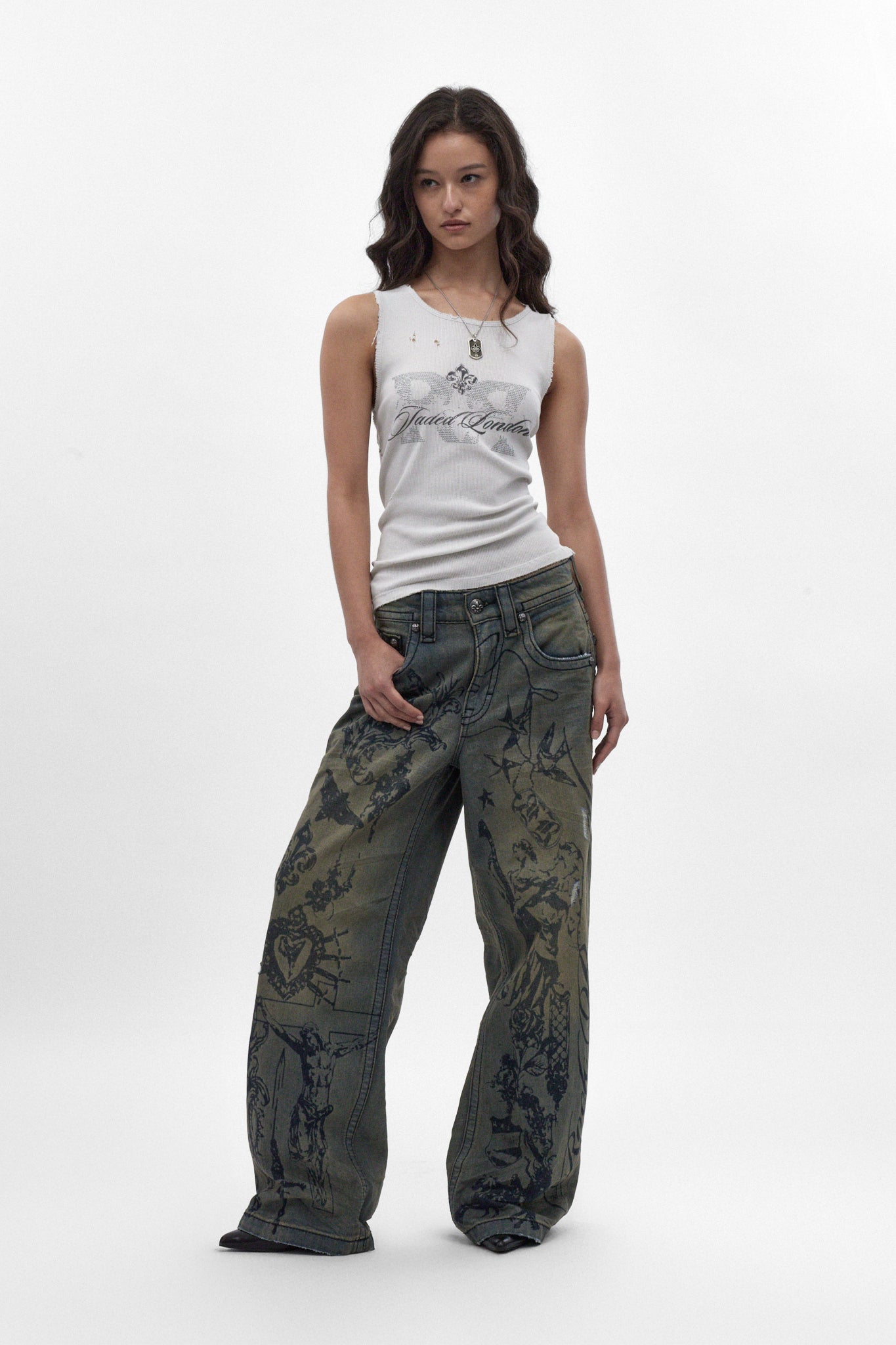 Rock Revival by Jaded London Colossus Jeans in Vintage Blue (W)