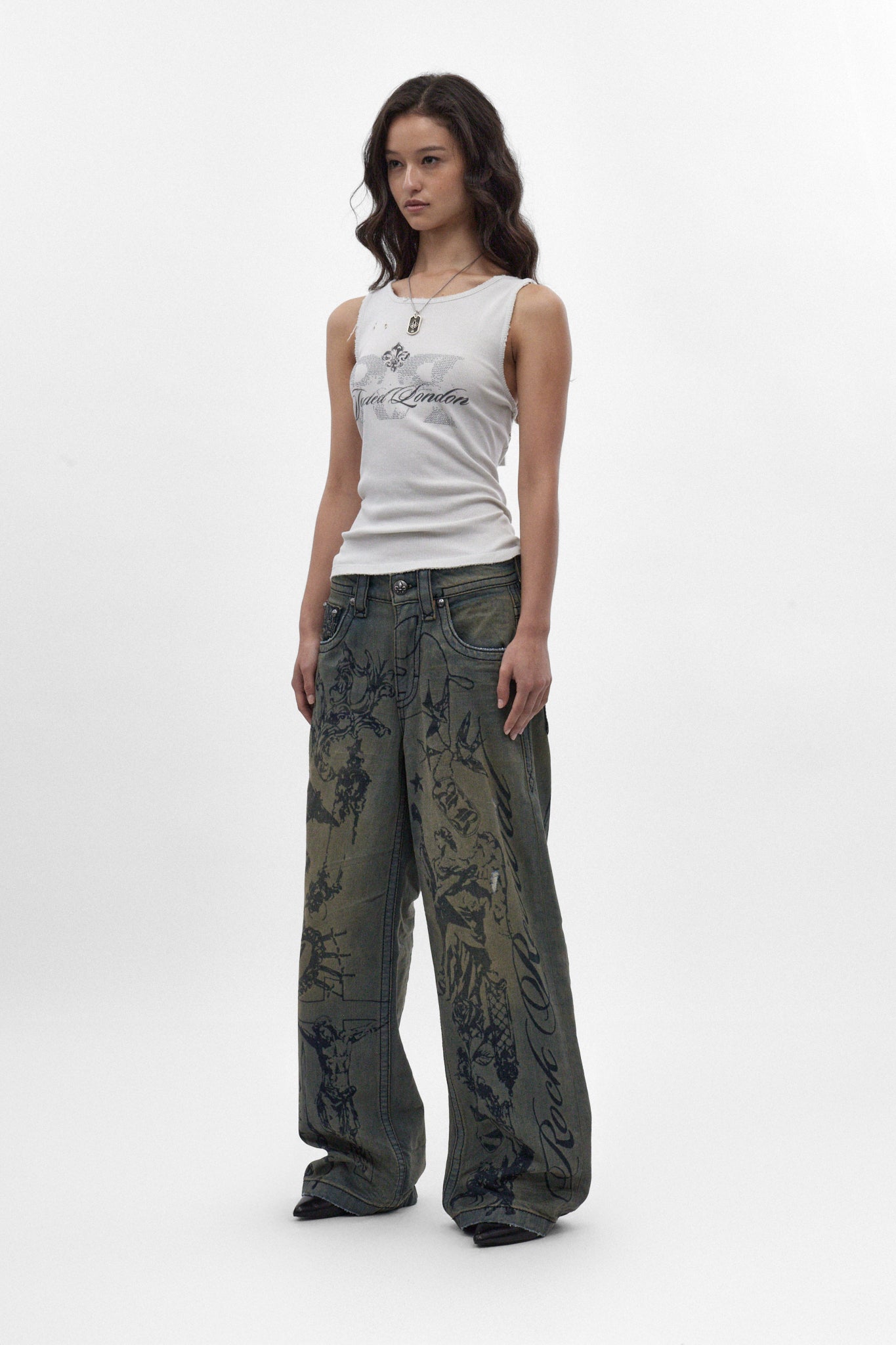 Rock Revival by Jaded London Colossus Jeans in Vintage Blue (W)