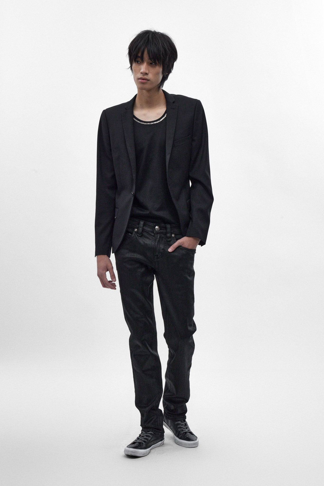 Gene Slim Jeans in Black Coating