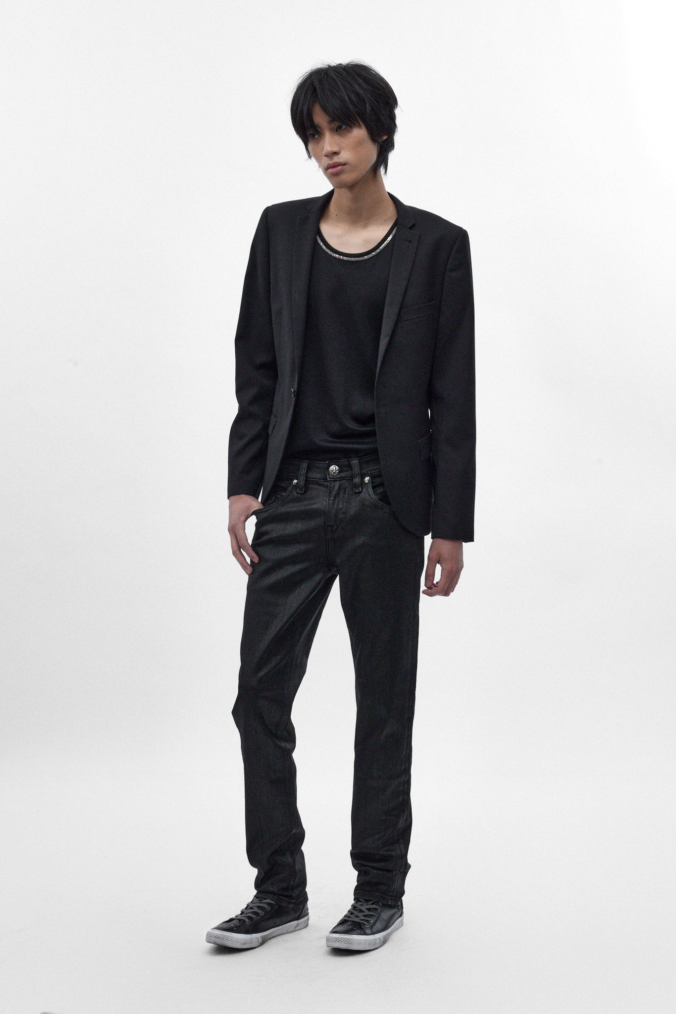 Gene Slim Jeans in Black Coating