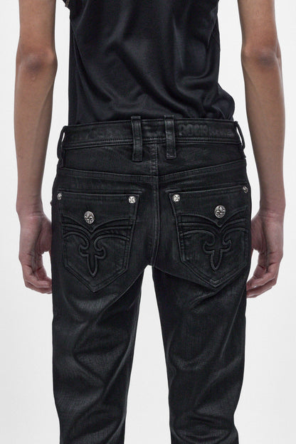 Gene Slim Jeans in Black Coating