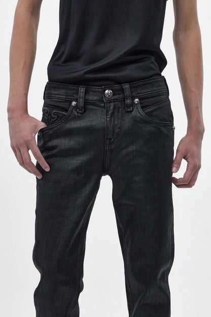 Gene Slim Jeans in Black Coating