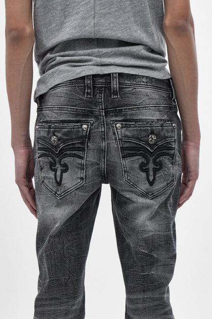 Gene Slim Jeans in Charcoal Black