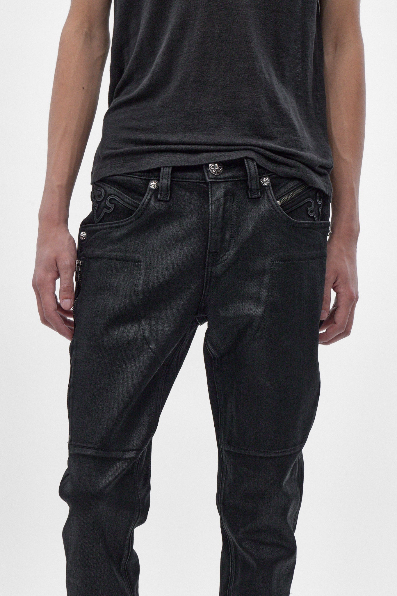 Huey Slim Jeans in Black Coating