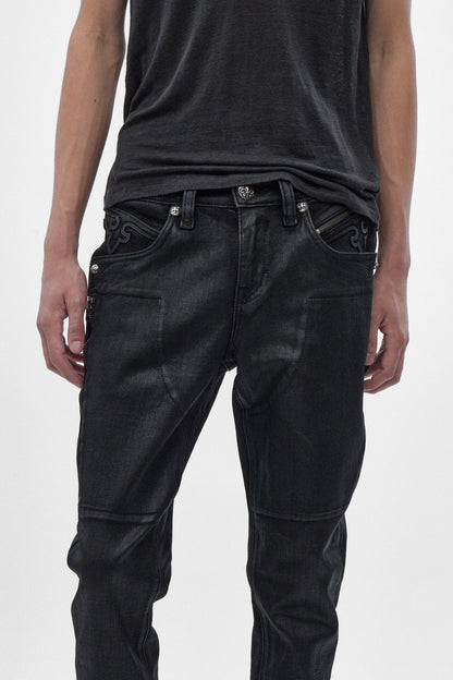 Huey Slim Jeans in Black Coating