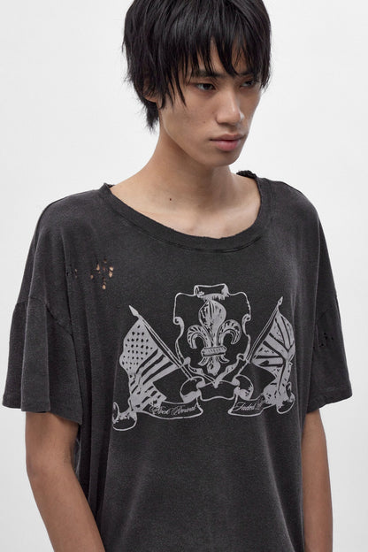 Rock Revival by Jaded London Distressed National Cropped T-Shirt