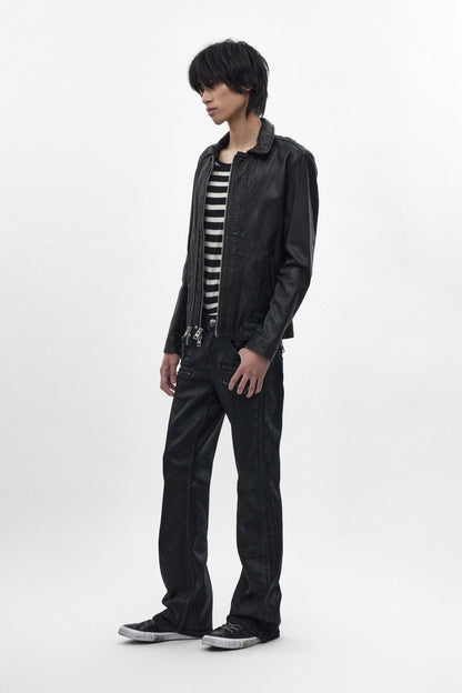 Jon Slim Flare Jeans in Black Coating