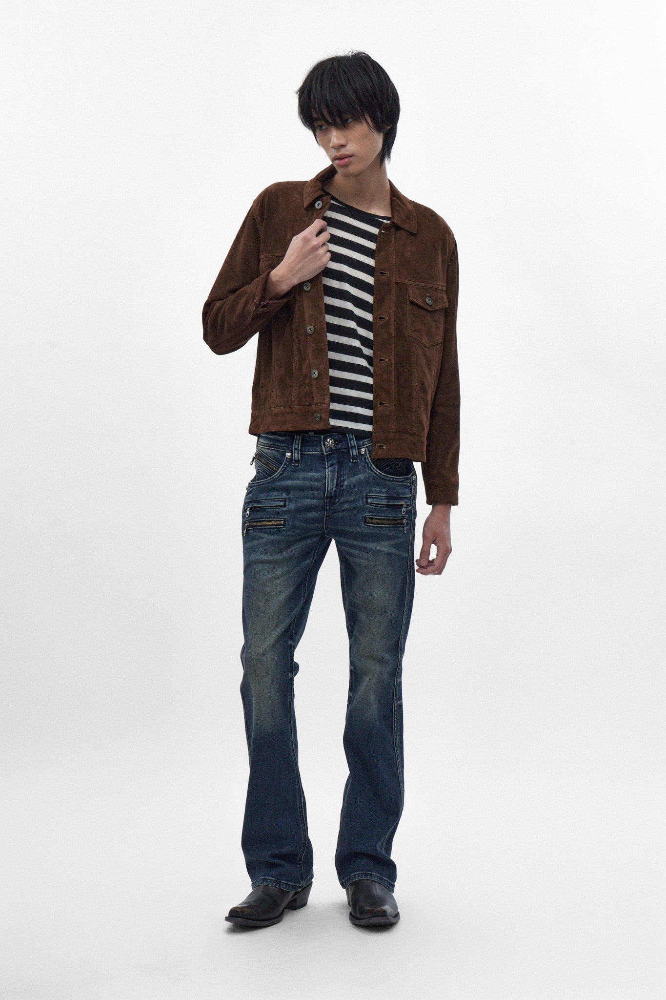 Jon Slim Flare Jeans in Dark Blue