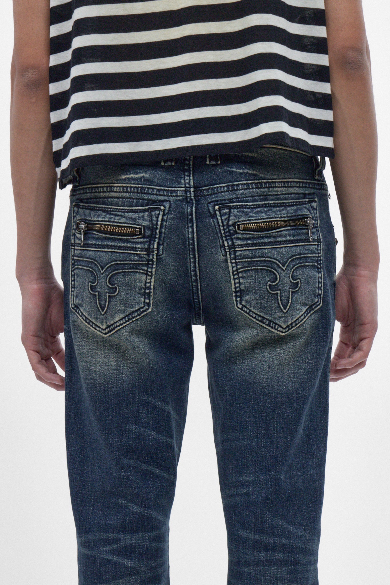 Jon Slim Flare Jeans in Dark Blue