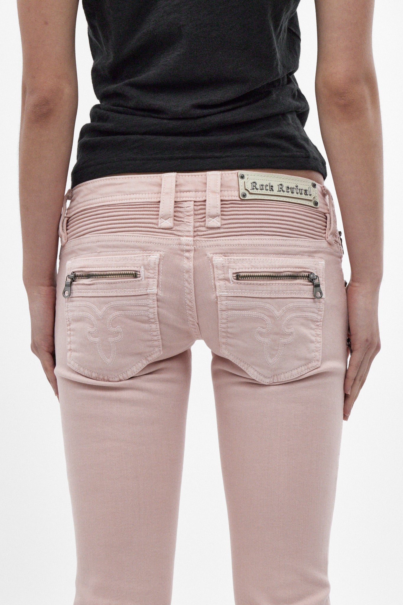 Joplin Super Low-Rise Flare in Dusty Pink